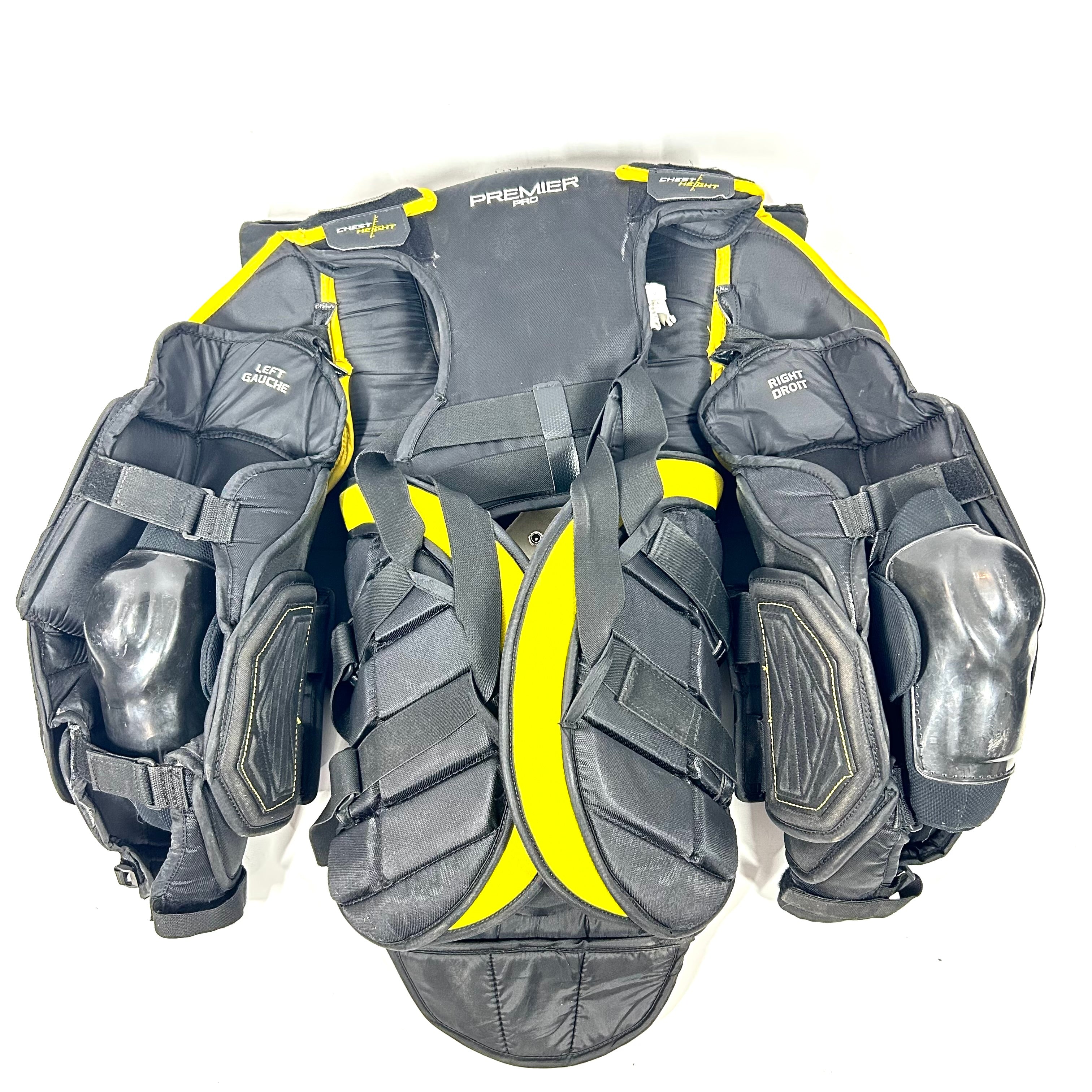 CCM Premier - Plastron de gardien de but Pro Stock d'occasion (noir/jaune)